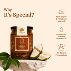 Bhatt’s Jackfruit Pickle with sliced jackfruit; farm grown and Himalayan sourced, cold pressed mustard oil, no added preservatives.